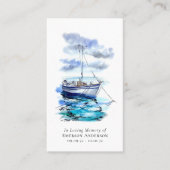 水彩ボートクロス記念祈りの言葉カード コーリングカード (正面)