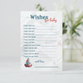 水彩ボートベビーウィッシュカード 出欠カード (スタンド正面)