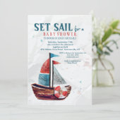 水彩ボート招待状 招待状 (スタンド正面)