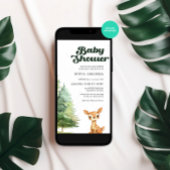 水彩ボーホウッドランドディアースノーベイビーシャワー 招待状