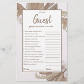 水彩ボーホパンパスグラスブライダルシャワーゲーム (正面)