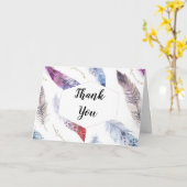 水彩ボーホフェザー – カスタムサンキューカード カード (黄色い花)