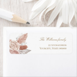 水彩ボーホフラワーパンパスグラス ラベル