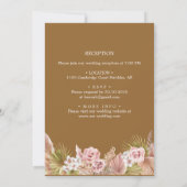 水彩ボーホフローラフレーム結婚式招待状 招待状 (裏面)