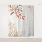 水彩ボーホーオータムリーフとブランチ タペストリー (正面)