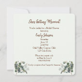 水彩ボーホーハイランドカウヘッドピースブライダル 招待状 (裏面)