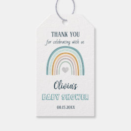 水彩ボーホーレインボーベビーシャワー ギフトタグ