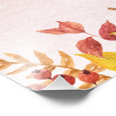 水彩ボーホー秋のカボチャ ブライダルシャワーの歓迎 フォトプリント (角)