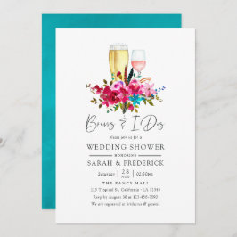 水彩ボーホー シック フラワーブリューズ ビフォア ザ アイ ドゥース 招待状