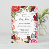 水彩ボーホー フラワー ウェディング アップデート 招待状 (スタンド正面)