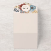 水彩ボーホー フラワー ドライ パンパスグラス QRコード オールインワン招待状 (外側)