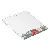 水彩ポインセチアとパイン針の休日 ノートパッド (アングル)
