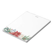 水彩ポインセチアとパイン針の休日 ノートパッド (回転)