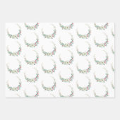 水彩ポインセチアクリスマスリース ラッピングペーパーシート (正面3)