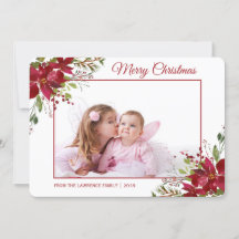 水彩ポインセチアフローラクリスマスフォト