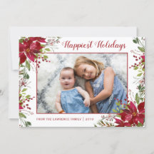 水彩ポインセチアフローラクリスマスフォト