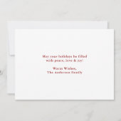 水彩ポインセチアフローラハッピーホリデーズフォト シーズンカード (裏面)