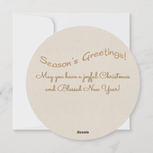 水彩ポインセチアリースと写真 シーズンカード (裏面)