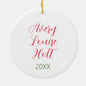 水彩ポインセチアリース写真 セラミックオーナメント (裏面)