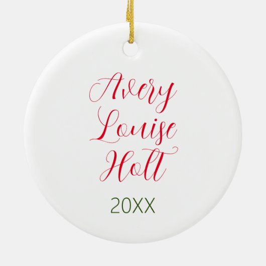 水彩ポインセチアリース写真 セラミックオーナメント (裏面)