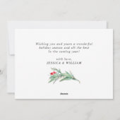 水彩ポインセチア寄せ木クリスマス挨拶 シーズンカード (裏面)