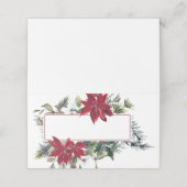 水彩ポインセチア枠クリスマス プレイスカード (外部開封)