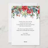 水彩ポインセチア植物性クリスマスフォト シーズンカード (裏面)