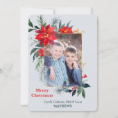 水彩ポインセチア金ゴールドフレーム縦写真 (正面)