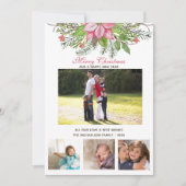 水彩ポインセチア4数々のコラージュ – 写真 カード (正面)