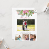 水彩ポインセチア4数々のコラージュ – 写真 カード (正面/裏面インサイチュ)