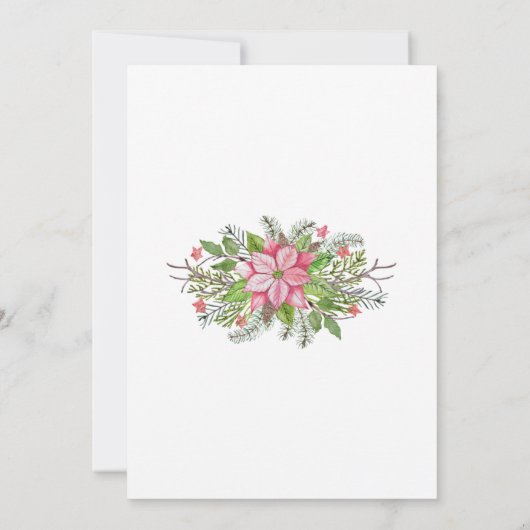 水彩ポインセチア4数々のコラージュ – 写真 カード (裏面)