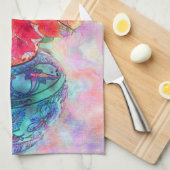 水彩ポインセチア キッチンタオル (四つ折り)