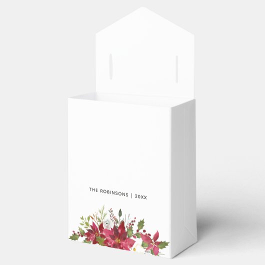 水彩ポインセチア・クリスマス フェイバーボックス (オープン)