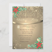 水彩ポインセチア コンフェッティカンパニー クリスマス 招待状 (正面)