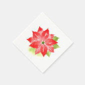 水彩ポインセチア スタンダードカクテルナプキン (角)