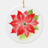 水彩ポインセチア セラミックオーナメント (裏面)