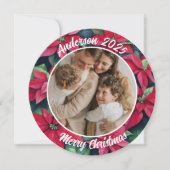 水彩ポインセチア ファミリー クリスマス ラウンド (正面)