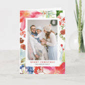 水彩ポインセチア |フローラ休日の写真 シーズンカード (正面)