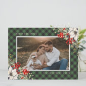 水彩ポインセチア ホリー グリーン 写真 クリスマス (スタンド正面)