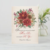 水彩ポインセティアスと松の円錐カード (スタンド正面)