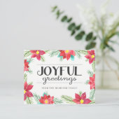 水彩ポインセティアスホリデーハガキ シーズンポストカード (スタンド正面)