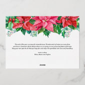 水彩ポインセティアス&ベリーハッピーホリデー 箔シーズンカード (裏面)