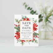 水彩ポイントセティアフローラ保存日 ポストカード (スタンド正面)