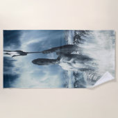 水彩ポセイドン ビーチタオル (正面)