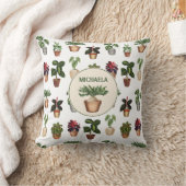 水彩ポッテッドプラントテラコッタポット名 クッション (ブランケット)