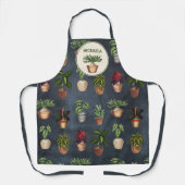 水彩ポッテッドプラントテラコッタポット 素朴 エプロン (正面)