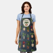 水彩ポッテッドプラントテラコッタポット 素朴 エプロン (着用した状態)