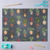 水彩ポッテッドプラントテラコッタポット 素朴 薄葉紙 (クラフト)