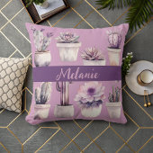 水彩ポットサボテン クッション