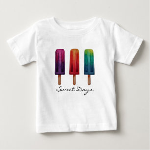 水彩ポップなアイスクリーム ベビーTシャツ